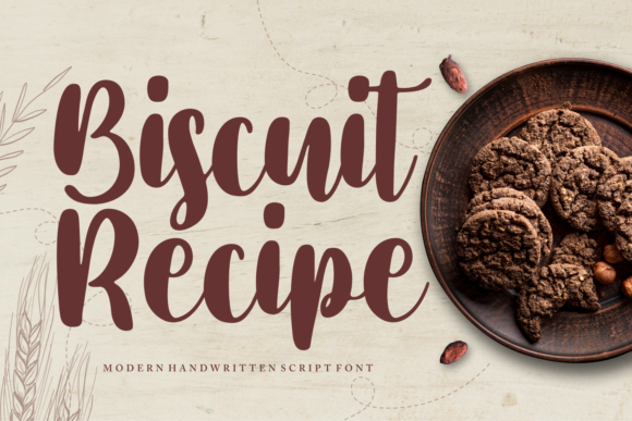 Biscuit Recipe Script Font for Elegant Handmade Design